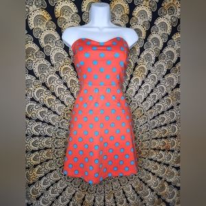 Deja Vu Polka Dot Strapless Dress
